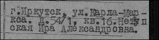 г. Иркутск, ул. Карла Маркса, д. 54/1, кв. 16, Нетупская Ира Александровна